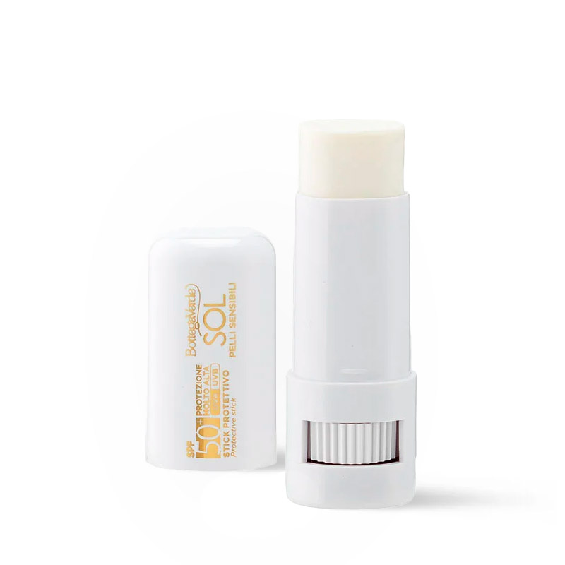 SOL pelli sensibili - Protective stick - barrier effect - special protection for sensitive skin - with Jojoba oil - very high protection SPF50+ (9 ml) - water resistant
