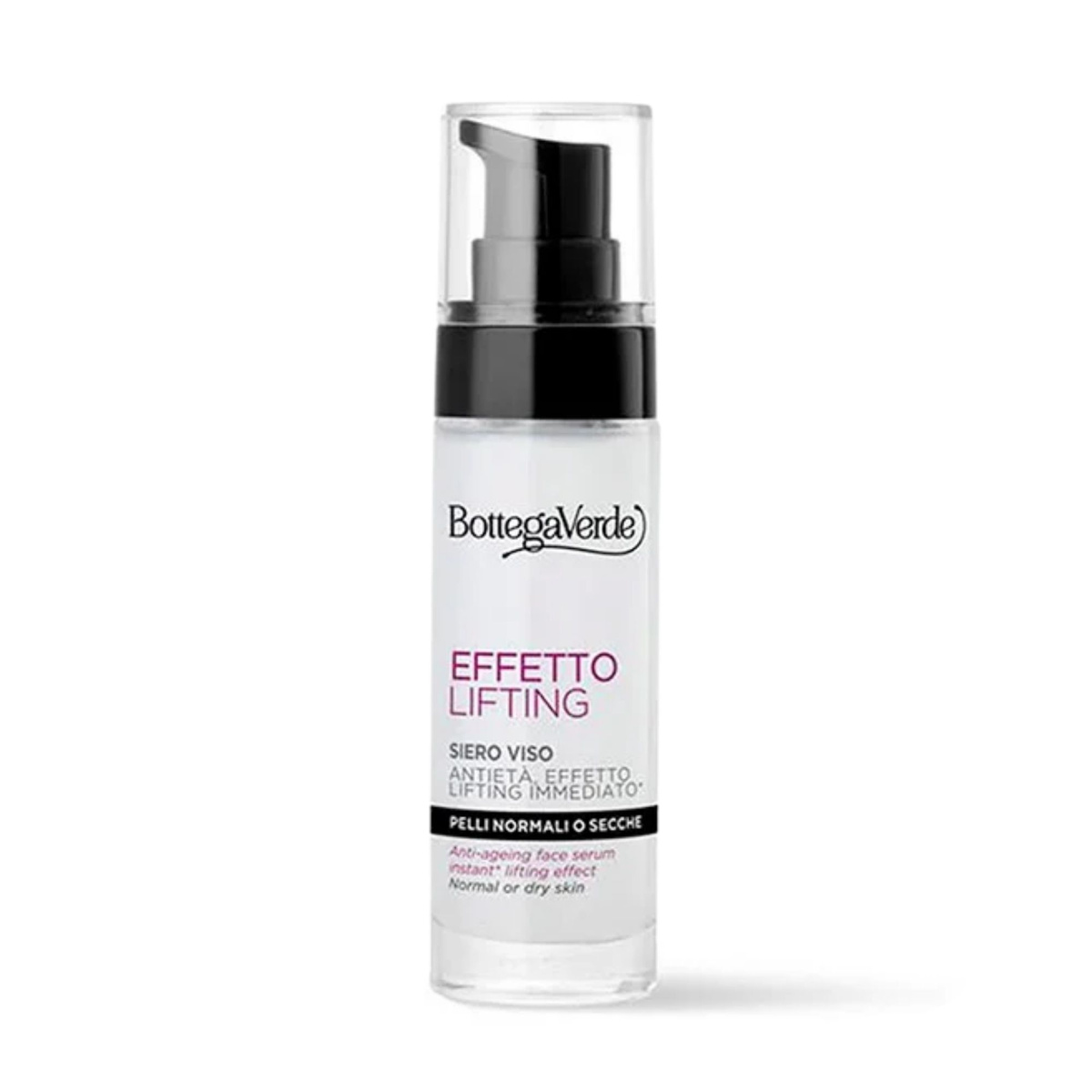 Effetto Lifting - Anti-ageing face serum, instant* lifting effect, with hyaluronic acid and Lotus flower extract (30 ml) - normal or dry skin