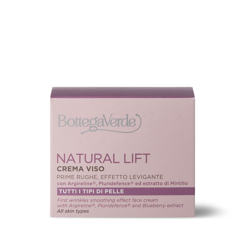 Natural Lift - Crema facial de día primeras arrugas, efecto alisador y antiestrés, con Argireline®, Pluridefence® y extracto de Arándano (50 ml) para todo tipo de piel - edad 30 + Cara - Antiarrugas