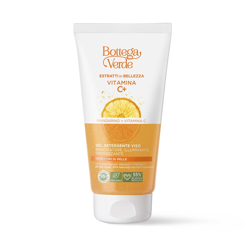 Image of Bottega Verde Estratti di bellezza - Vitamina C+ - Gel detergente viso - Mandarino + Vitamina C - rinnovatore, illuminante, energizzante - tutti i tipi di pelle