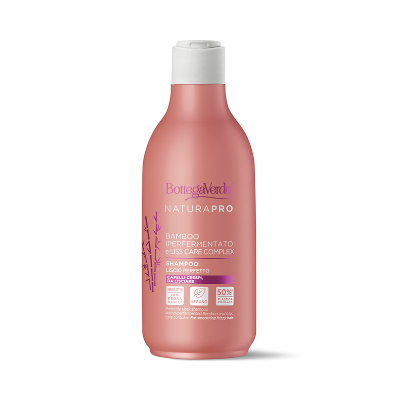 Champú - Liso perfecto - con Bambú hiperfermentado y LISS CARE COMPLEX (250 ml) - cabello encrespado para alisar