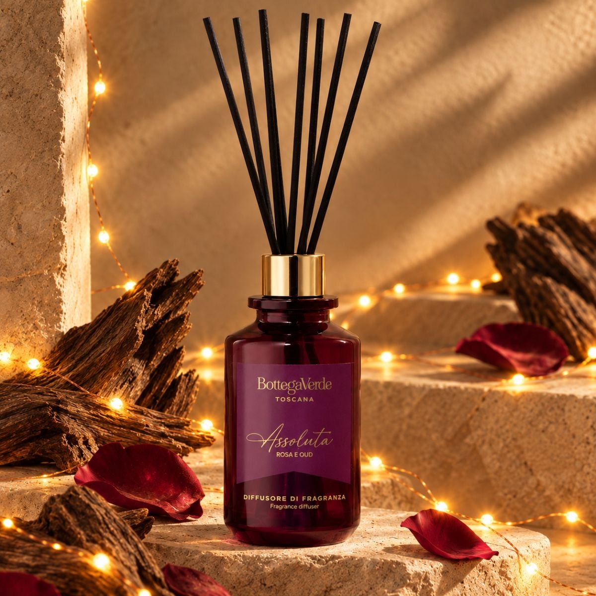 Assoluta - Rosa e Oud - Reed fragrance diffuser (200 ml)