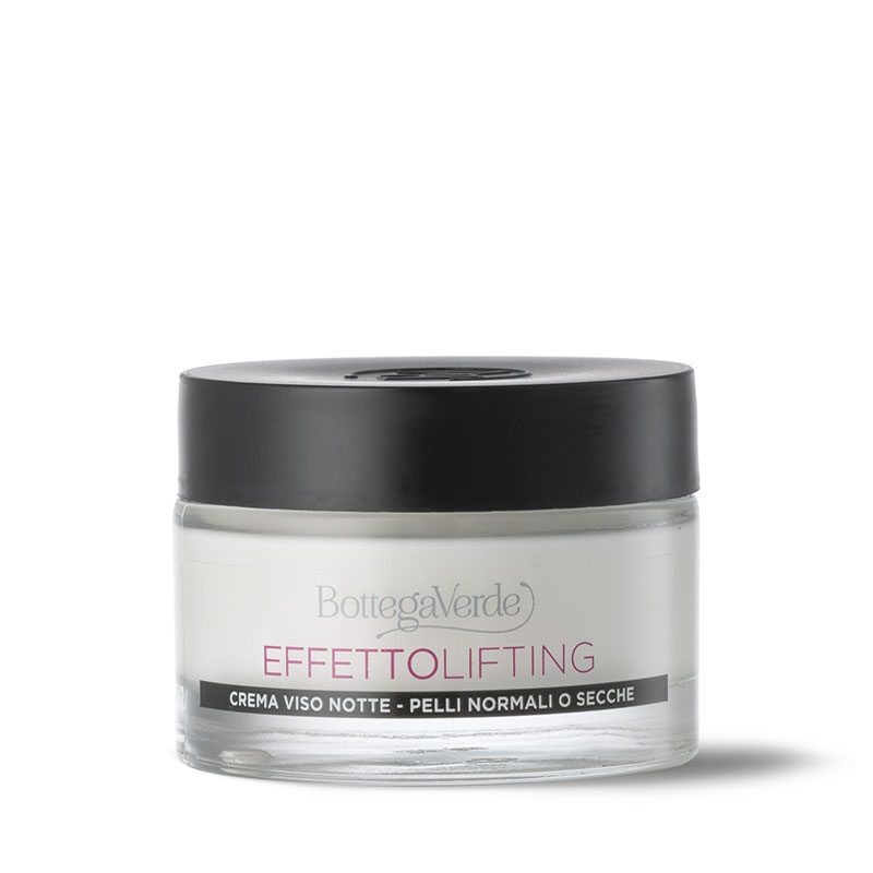 Effetto lifting - Crema viso notte antietà, effetto lifting immediato - con acido Ialuronico ed estratto di Fior di Loto - pelli normali o secche