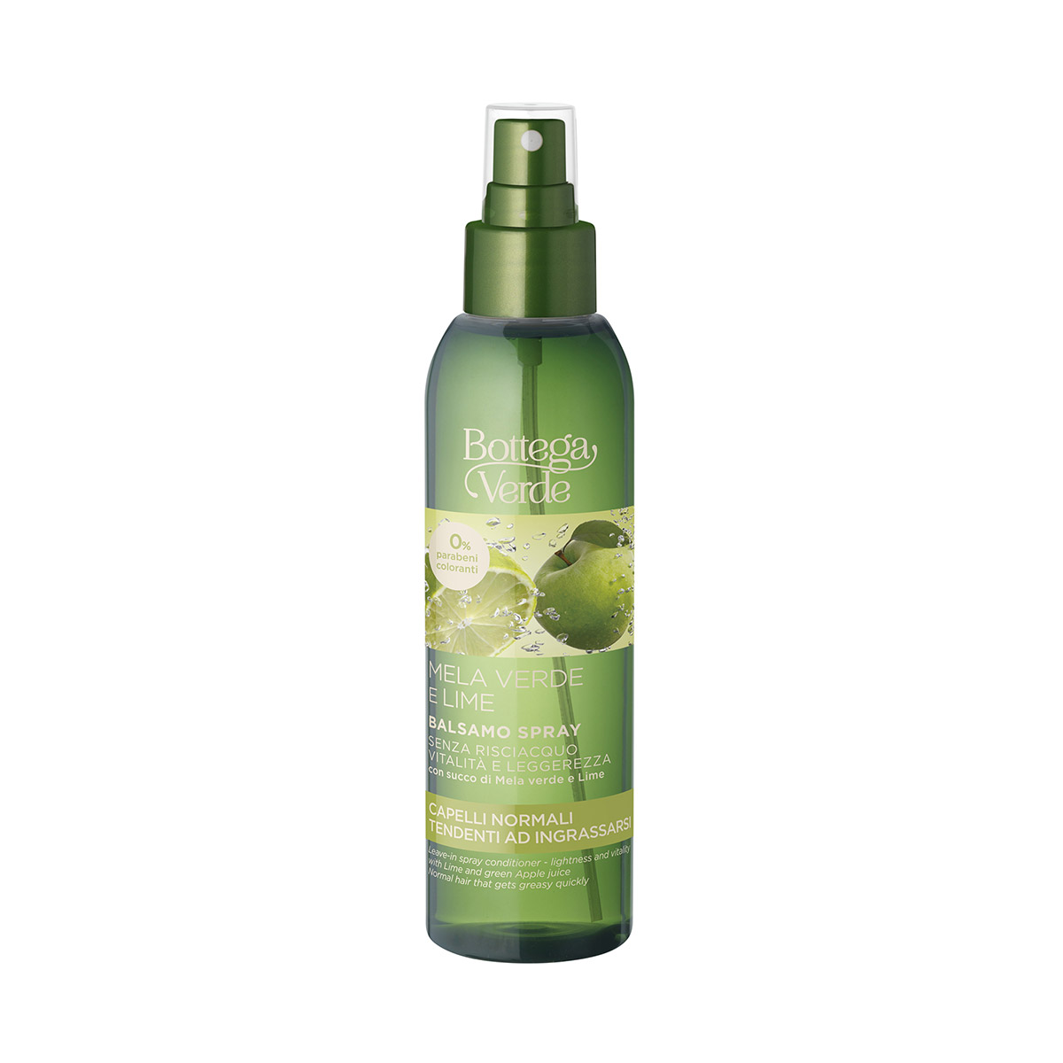 Mela verde e Lime - Leave-in spray conditioner - lightness and vitality - with Lime and Green Apple juice - normal hair that gets greasy quickly (150 ml)