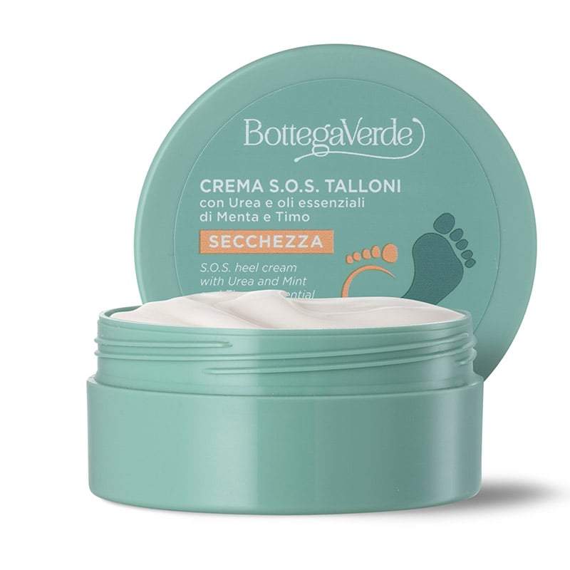 Crema s.o.s. talloni screpolati, con Urea e oli essenziali di Menta e Timo - secchezza