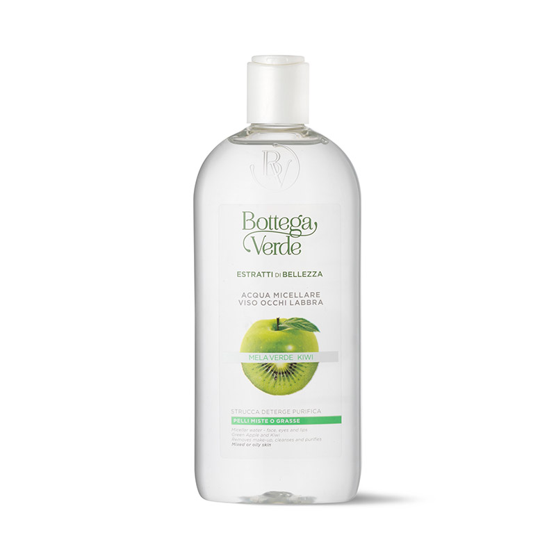 Estratti di bellezza - Micellar water - face, eyes and lips - Green Apple and Kiwi - removes make-up, cleanses and purifies - mixed or oily skin (400 ml)