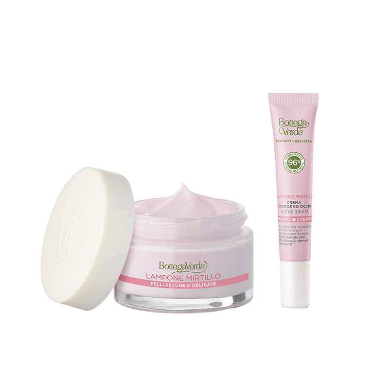 Estratti di bellezza - Crema ricca - Lampone e Mirtillo - idrata protegge - pelli secche o delicate (50 ml) + contorno occhi