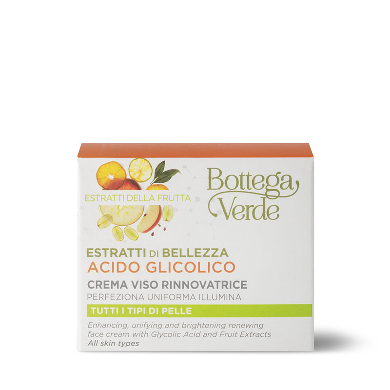 Estratti di Bellezza - Renewing Face Cream - Glycolic Acid and Fruit Extracts - Enhances, Unifies and Brightens - All Skin Types (50 ml)