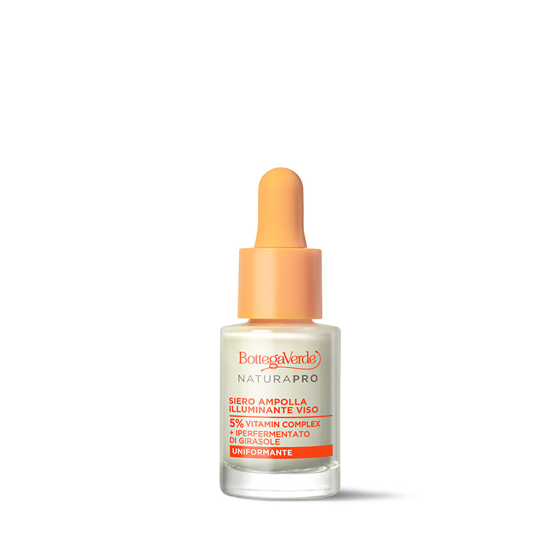 Brightening face serum ampoule - concentrated - with 5% Vitamin Complex and Hyperfermented Sunflower extract from Tenuta Bottega Verde (15 ml) - uniforming