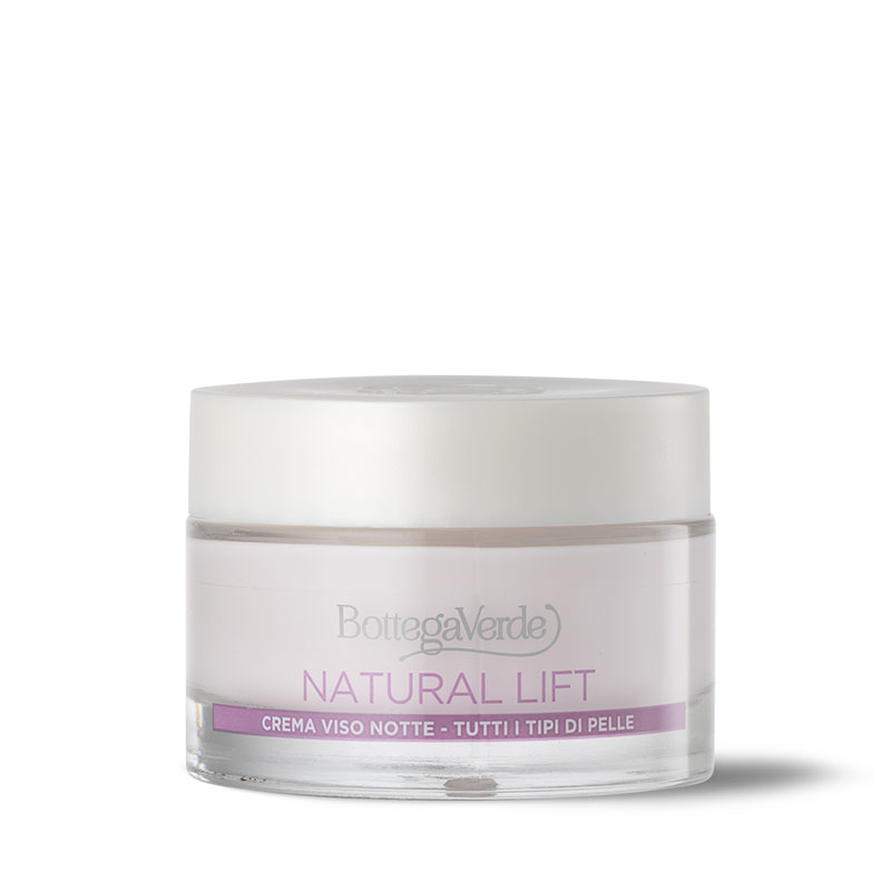 Natural Lift - Crema viso notte prime rughe, effetto levigante anti stress, con Argireline®, Pluridefence®  ed estratto di Mirtillo - tutti i tipi di pelle - età 30 +