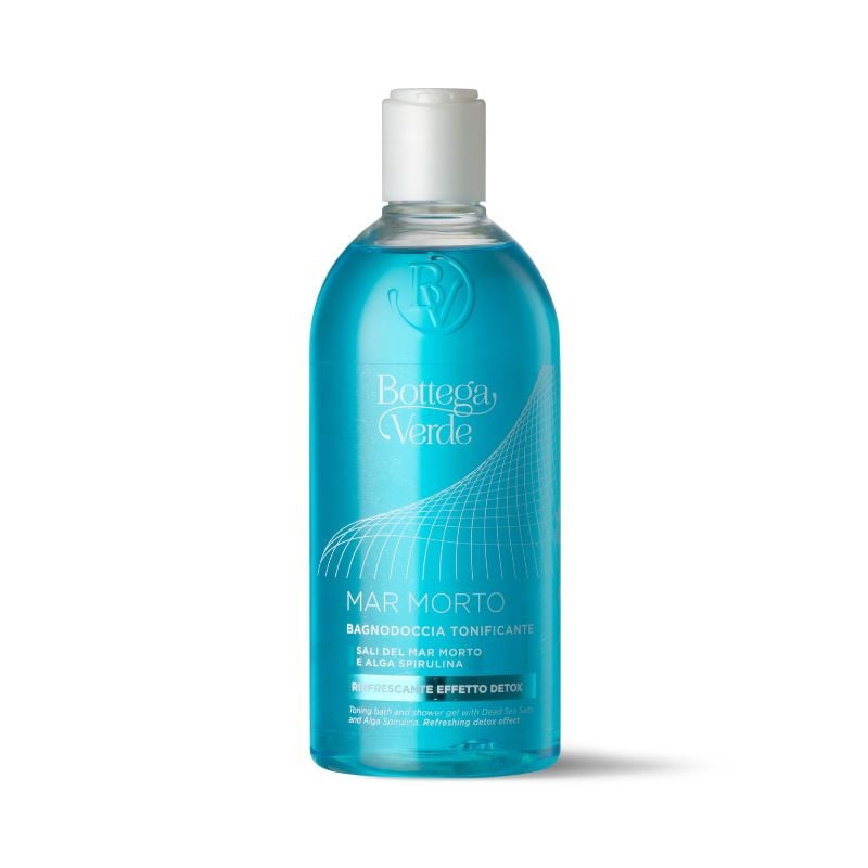 Toning bath and shower gel - Dead Sea Salts, Alga Spirulina (400 ml) - refreshing detox effect