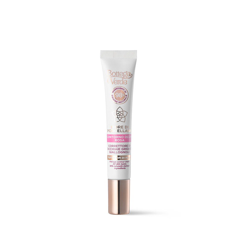 Perfecting system - Pink eye contour cream - Concealer for grey and yellowish dark circles - with Plant Ceramides and Porcelainflower (10 ml) - all skin types