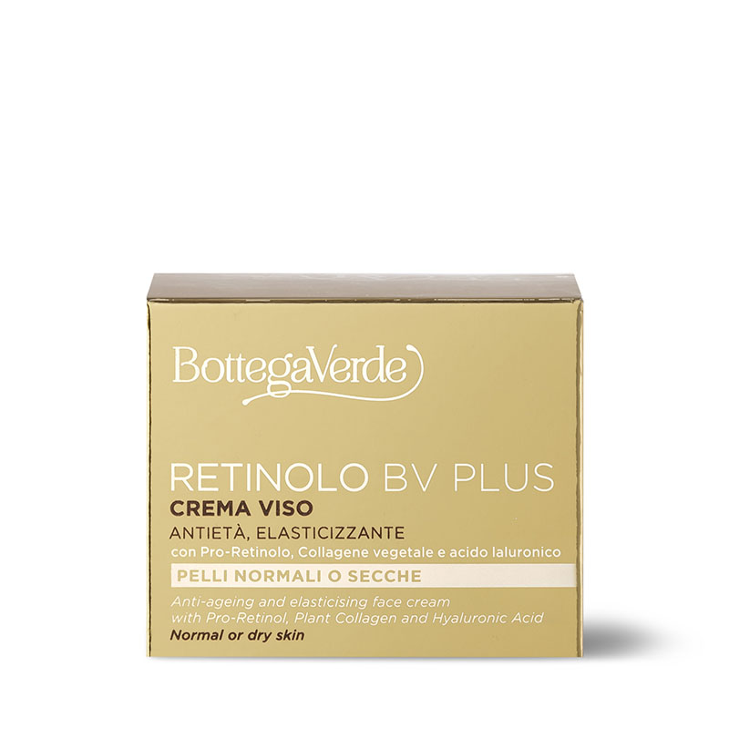 Retinolo Bv Plus - Crema viso -  antietà elasticizzante, con Pro-Retinolo, Collagene vegetale e acido laluronico (50 ml) - pelli normali o secche