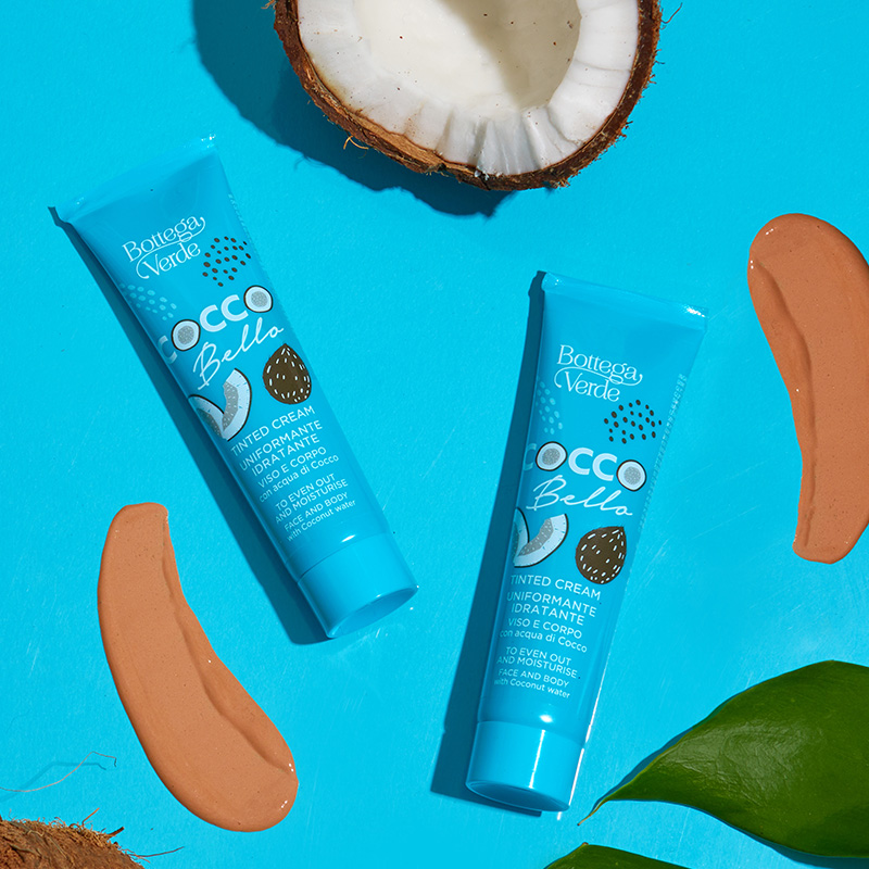 Cocco bello - Tinted cream - uniformante idratante viso e corpo con acqua di cocco