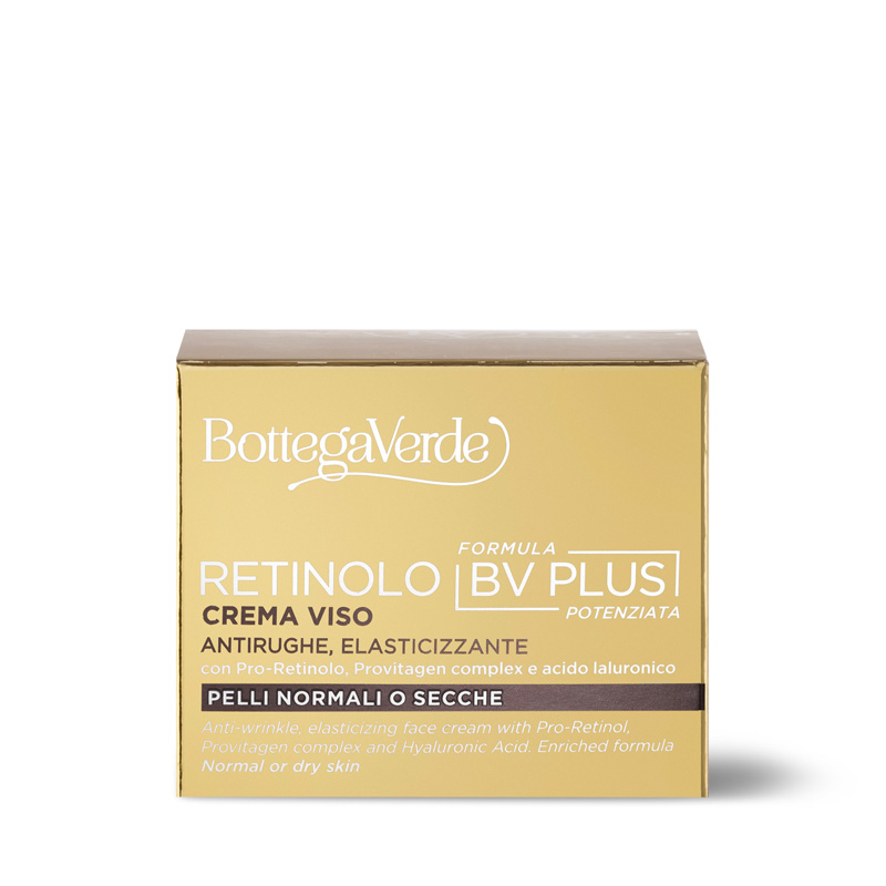 Retinolo Bv Plus - Crema viso - Formula potenziata - antirughe elasticizzante - con Pro-Retinolo, Provitagen complex e acido laluronico - pelli normali o secche