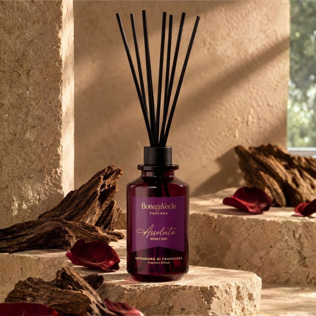 Assoluta - Rosa e Oud - Diffusore di fragranza con stick