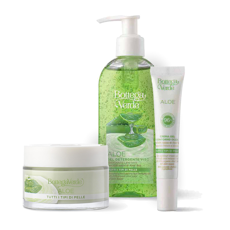 Image of Bottega Verde Aloe - Crema viso 24 ore + cremagel contorno occhi + gel detergente viso013