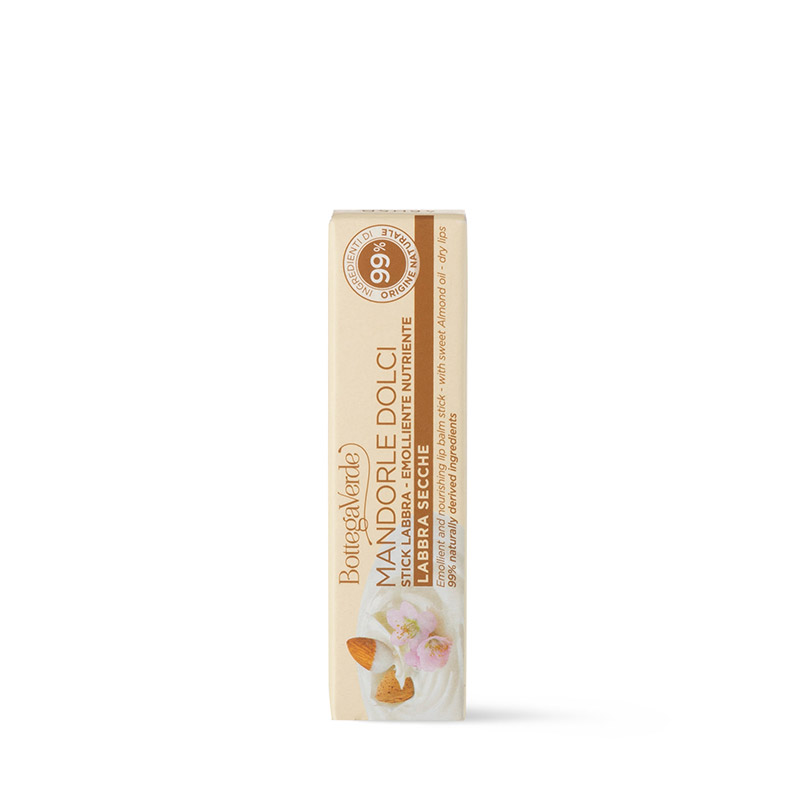 MANDORLE DOLCI - Lip balm stick - emollient and nourishing - with Sweet almond oil (5 ml) - dry lips