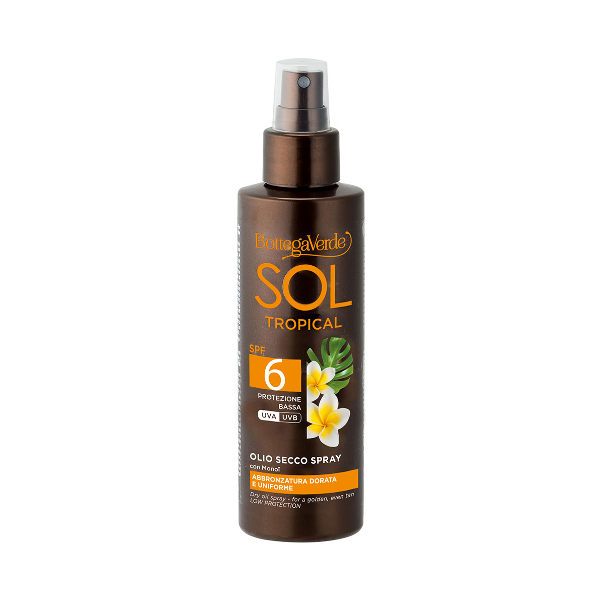 SOL Tropical Olio secco spray abbronzatura dorata e uniforme con Monoï protezione bassa SPF 6