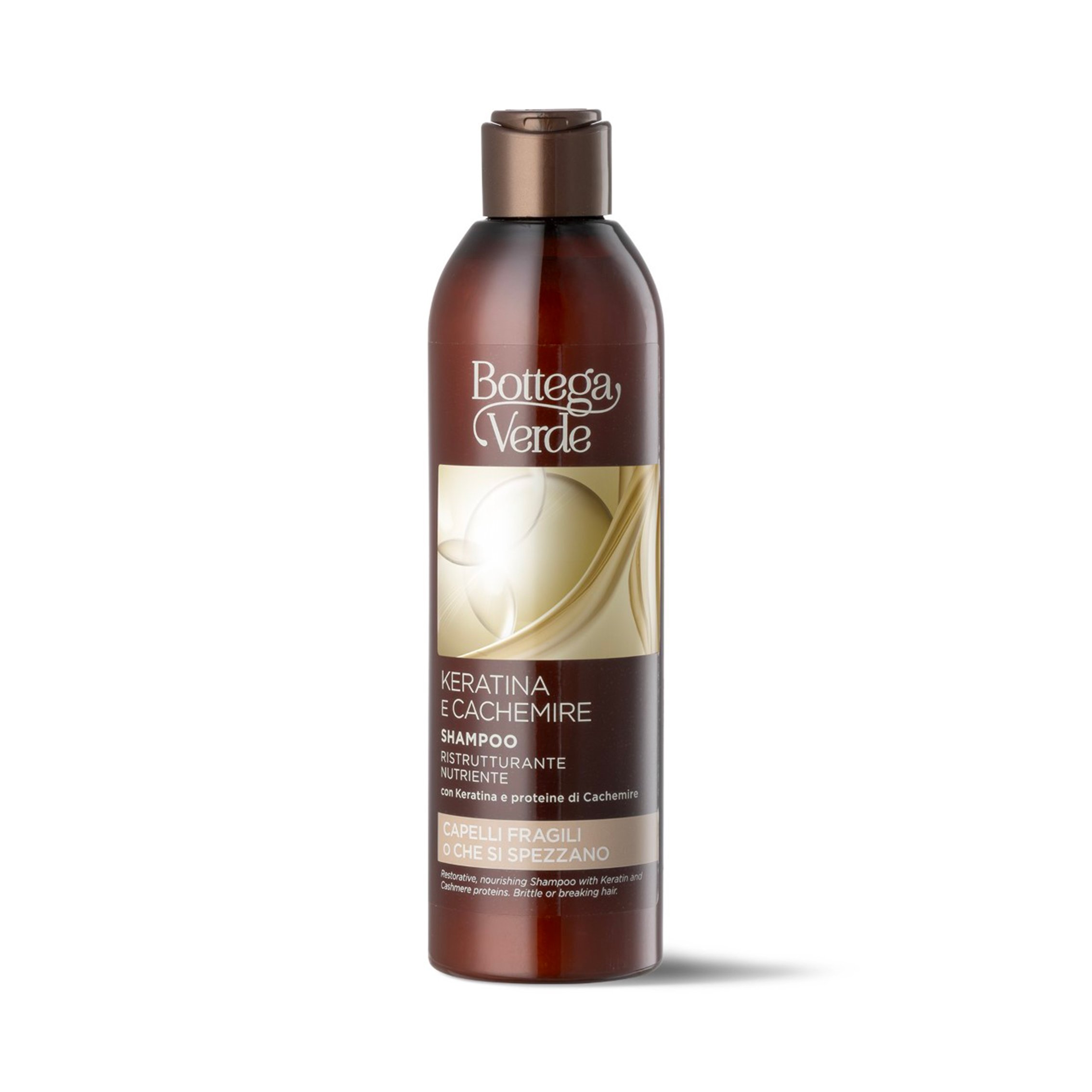 Keratina e Cachemire - Champú reestructurante y nutriente - con Keratina y proteínas de Cachemir (250 ml) - cabello frágil o quebradizo