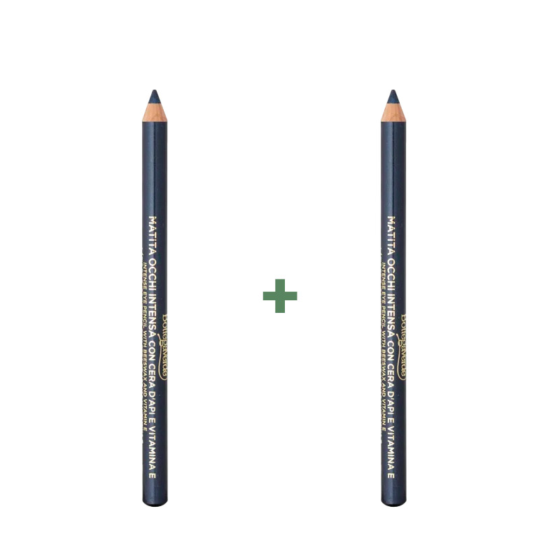 ** 1 + 1 FREE ** Intense Eye Pencil with Beeswax and Vitamin E - Black blue metal