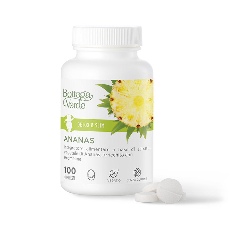 Detox & Slim - Ananas - Integratore alimentare a base di estratto vegetale di Ananas, arricchito in Bromelina. (100 compresse)