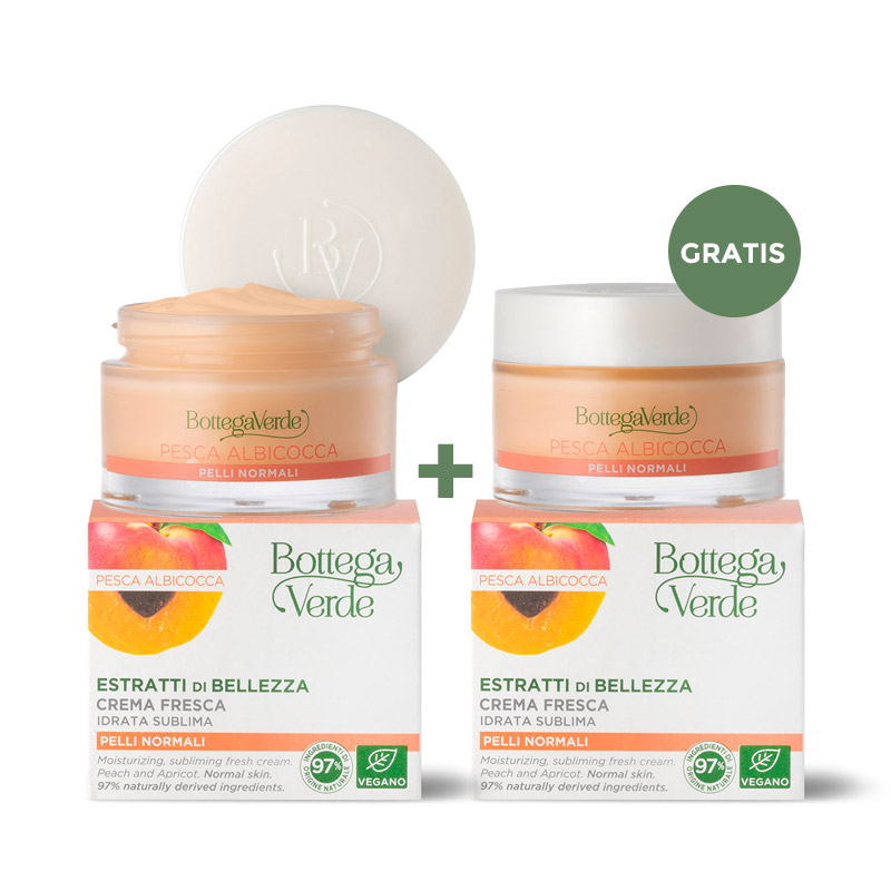 ** 1 + 1 FREE ** Estratti di bellezza - Fresh cream - Peach and Apricot - moisturizing, sublimating - normal skin (50 ml)