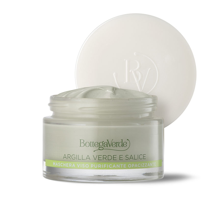 Argille di bellezza - Maschera viso purificante opacizzante (50 ml) - Argilla verde di Sicilia ed estratto di Salice - pelli impure o grasse