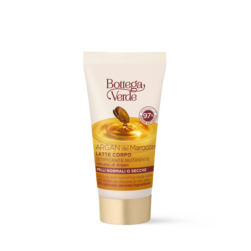 Argan del Marocco Latte corpo setificante nutriente con olio di Argan pelli normali o secche