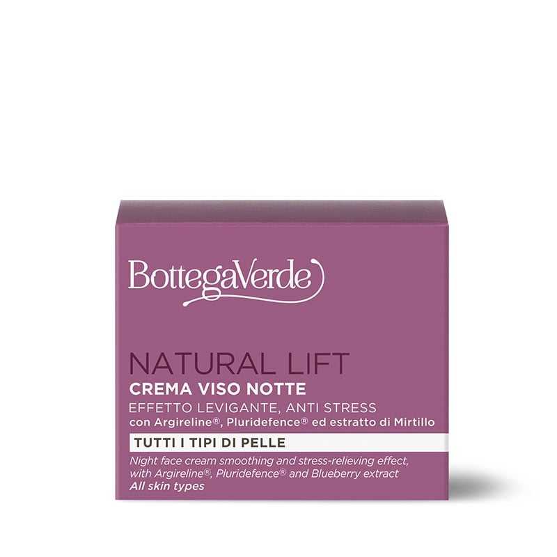 Natural Lift - Crema facial de noche primeras arrugas, efecto alisador antiestrés, para todo tipo de piel, con Argireline<REG/>, Pluridefence<REG/> y extracto de Arándano (50 ml) edad - 30 +