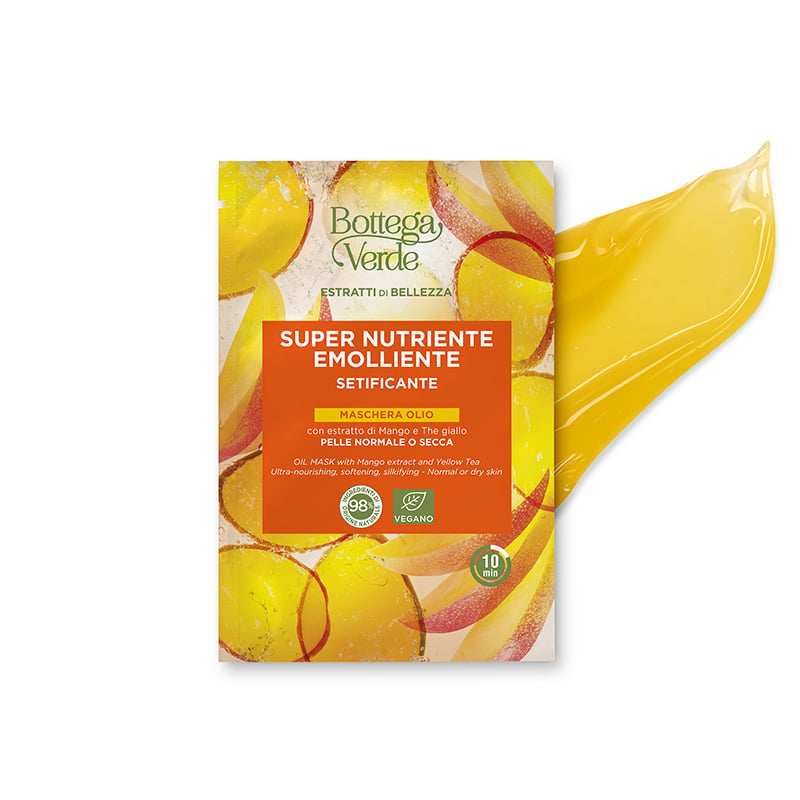 Estratti di bellezza Maschera olio con estratto di Mango e The giallo super nutriente, emolliente, setifi