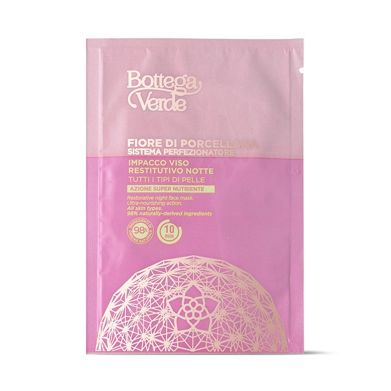 Image of Fiore di Porcellana - Sistema perfezionatore - Impacco viso restitutivo notte - azione supernutriente - con Ceramidi vegetali e Fiore di Porcellana - tutti i tipi di pelle