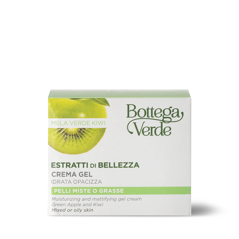 Estratti di bellezza - Crema gel - Mela verde e Kiwi - idrata opacizza - pelli miste o grasse