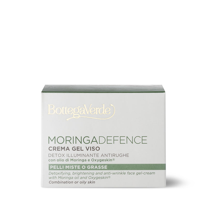 MORINGADEFENCE - Detoxifying, Brightening and Anti-Wrinkle Face Gel-Cream with Moringa Oil and Oxygeskin (50 ml) - Combination or Oily Skin - Age 40+