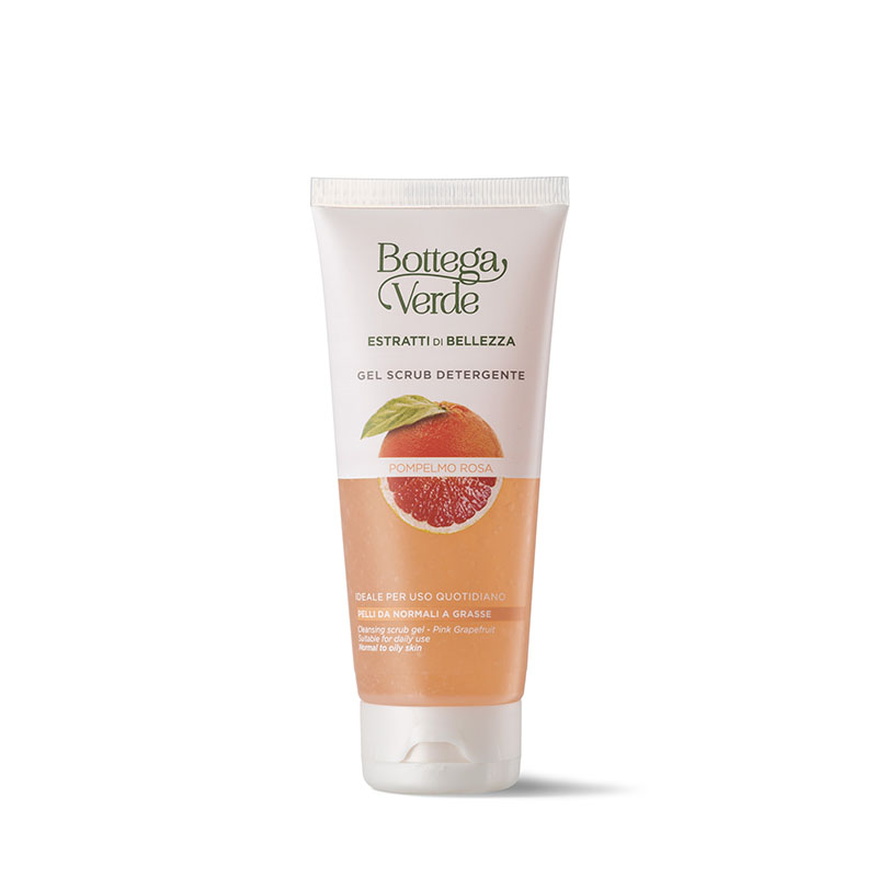 Image of Bottega Verde Estratti di bellezza - Gel scrub detergente - Pompelmo Rosa - ideale per uso quotidiano (100 ml) - pelli da normali a grasse