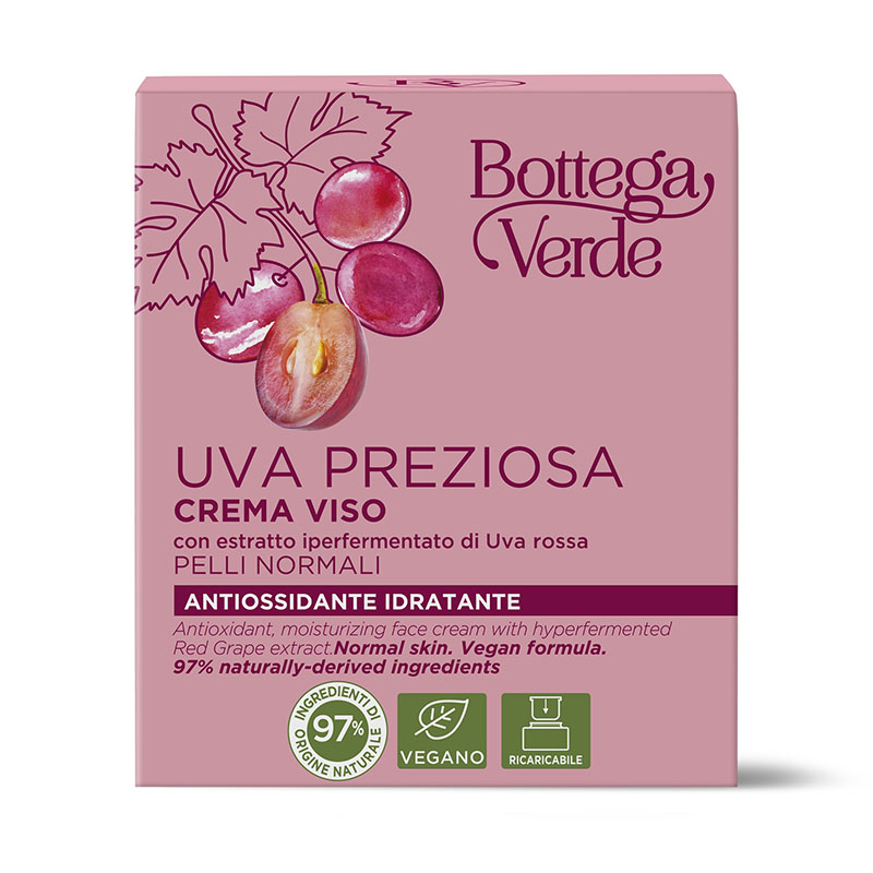 Uva Preziosa - Crema viso antiossidante idratante con estratto iperfermentato di Uva rossa di Tenuta Massaini  - pelli normali