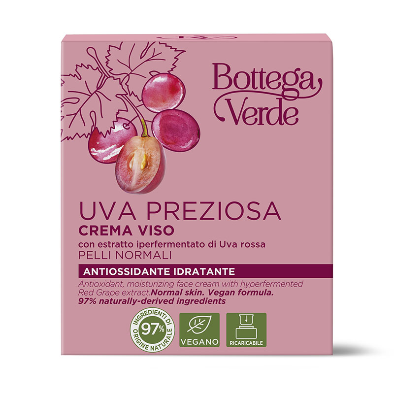 Crema facial - antioxidante - con extracto hiperfermentado de Uva Roja (50 ml) - pieles normales