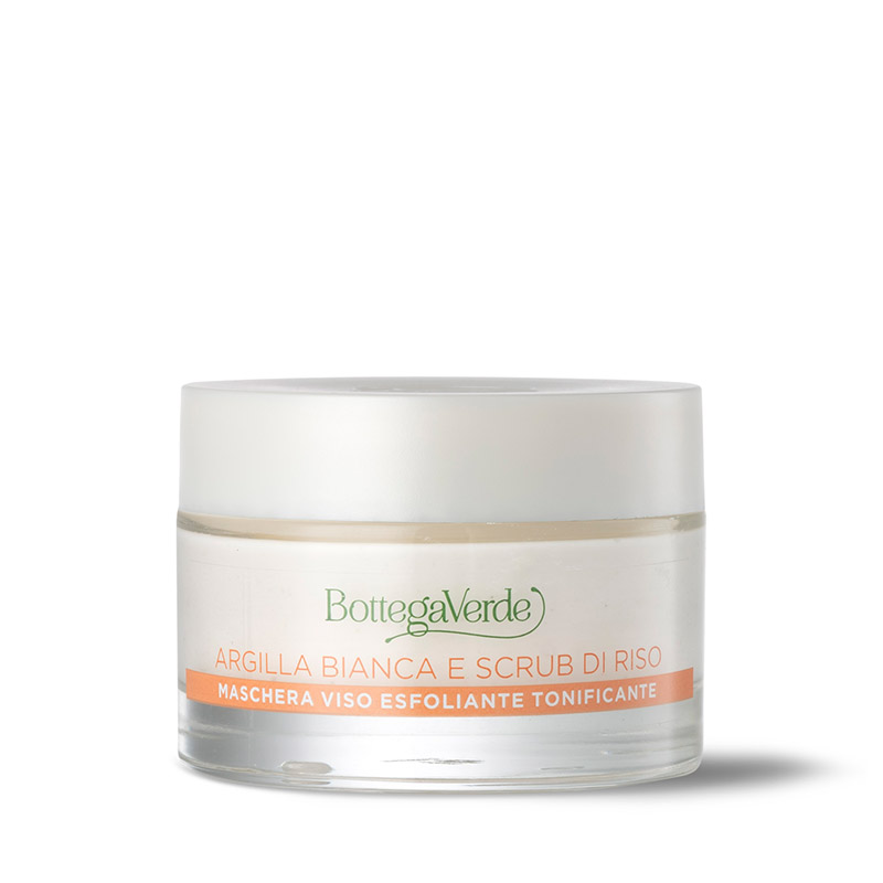 Argille di bellezza - Exfoliating and toning face mask (50 ml) - White Sicilian clay and Rice scrub - all skin types