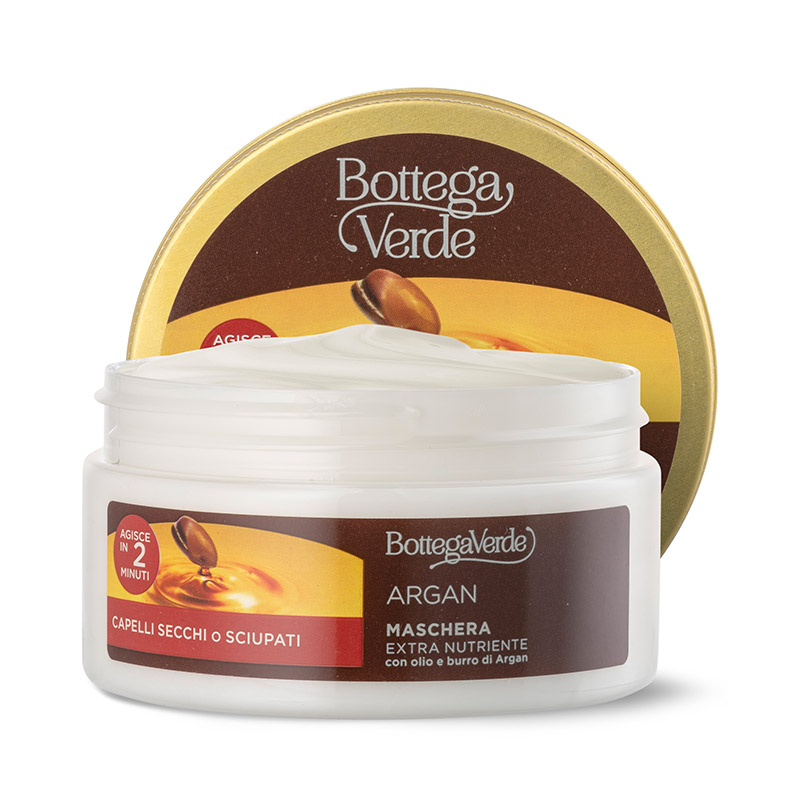 Argan - Mascarilla extranutritiva - con aceite y manteca de Argán (200 ml) - actúa en 2 minutos - cabello seco o dañado