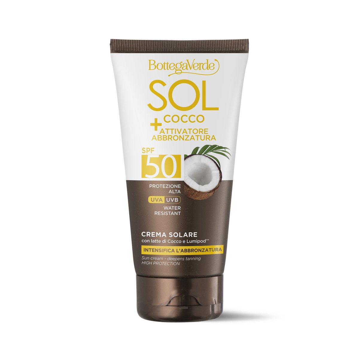SOL Cocco + Attivatore di abbronzatura - Crema solare- intensifica l'abbronzatura - con latte di Cocco e Lumipod<TM/> - water resistant - protezione alta SPF50