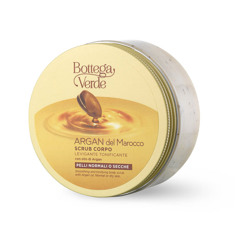 Argan del Marocco - Exfoliante corporal - alisador y tonificante - con aceite de Argán (200 ml) - pieles normales o secas