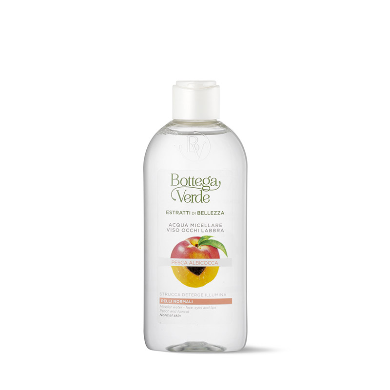 Estratti di bellezza - Micellar water - face, eyes and lips - Peach and Apricot - removes make-up, cleanses and brightens - normal skin (200 ml)