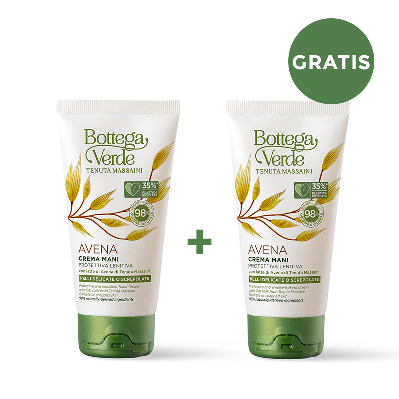 **1+1 GRATIS** AVENA - Crema mani, protettiva lenitiva, con latte di Avena di Tenuta Massaini (75 ml) - pelli delicate o screpolate