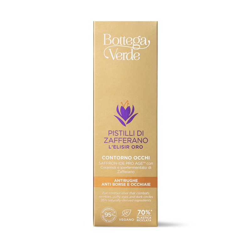 The golden elixir - Eye contour - combats wrinkles, puffy eyes and dark circles - with SAFFRON-IDE PRO AGE with Ceramides and hyperfermented Saffron extract (10 ml)