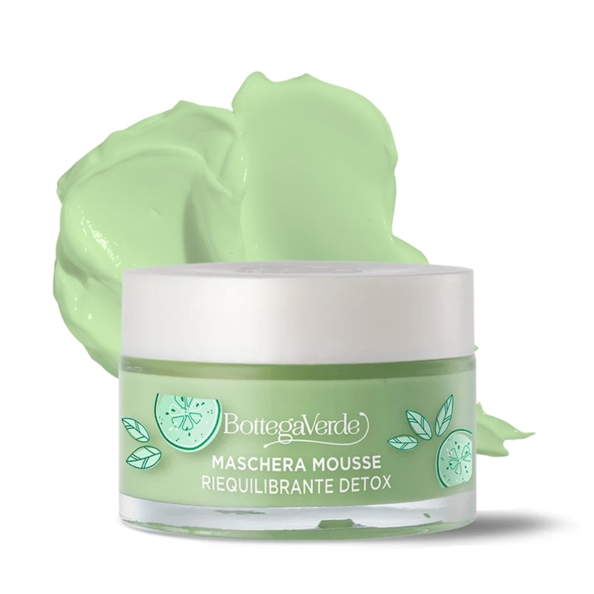 Mousse mask - with Cucumber juice and Matcha Tea (50 ml) - restores balance and detoxifies