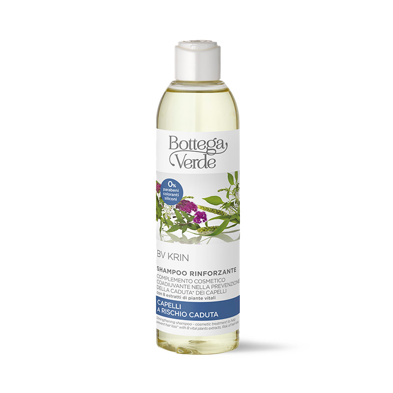 Image of Bottega Verde BV Krin - Shampoo rinforzante - complemento cosmetico coadiuvante nella prevenzione della caduta* dei capelli - con 8 piante vitali (250 ml) - capelli a rischio caduta