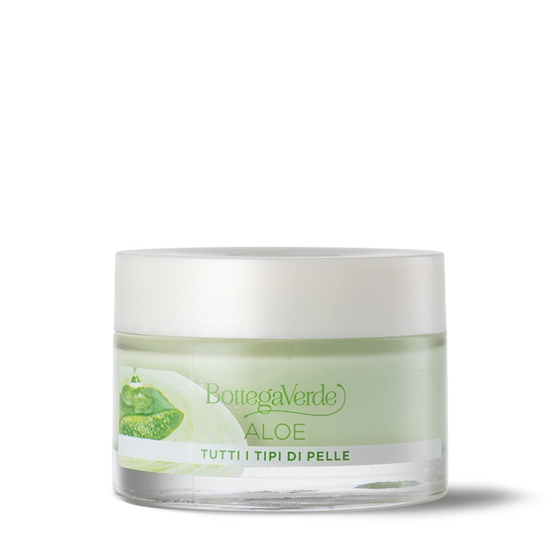 Image of Bottega Verde Aloe - Crema viso 24 ore - idratante, lenitiva, illuminante - con 30% succo di Aloe* bio - tutti i tipi di pelle