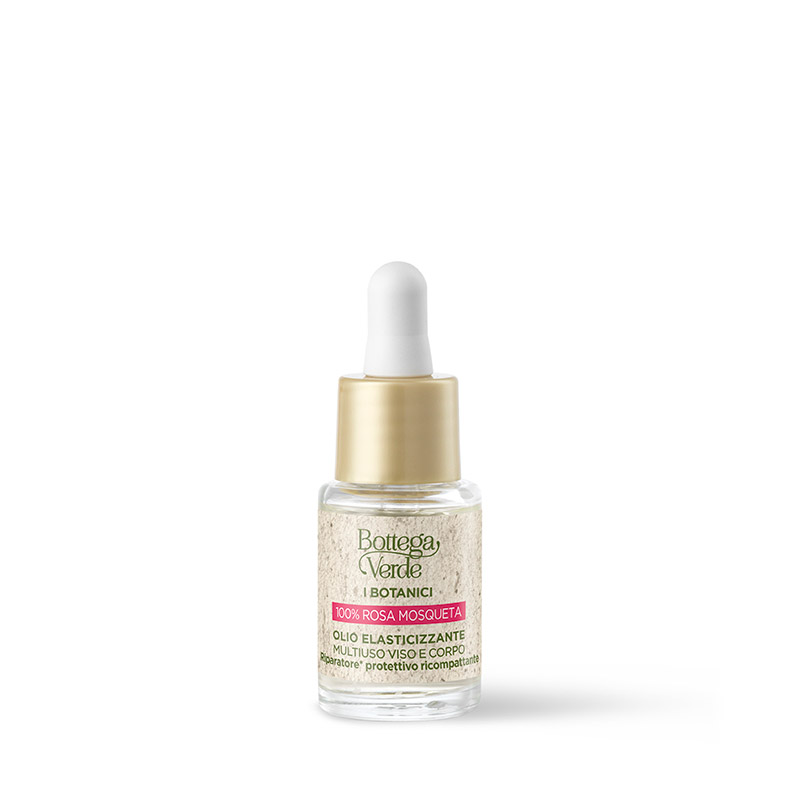 Bottega Verde I Botanici - Olio elasticizzante multiuso viso e corpo - 100% Rosa Mosqueta - riparatore* protettivo ricompattante
