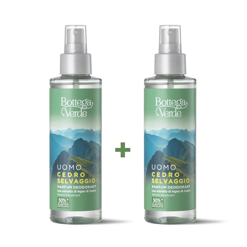 Offerta 2 pezzi  UOMO - Cedro selvaggio -  Parfum deodorant con estratto di legno di Cedro