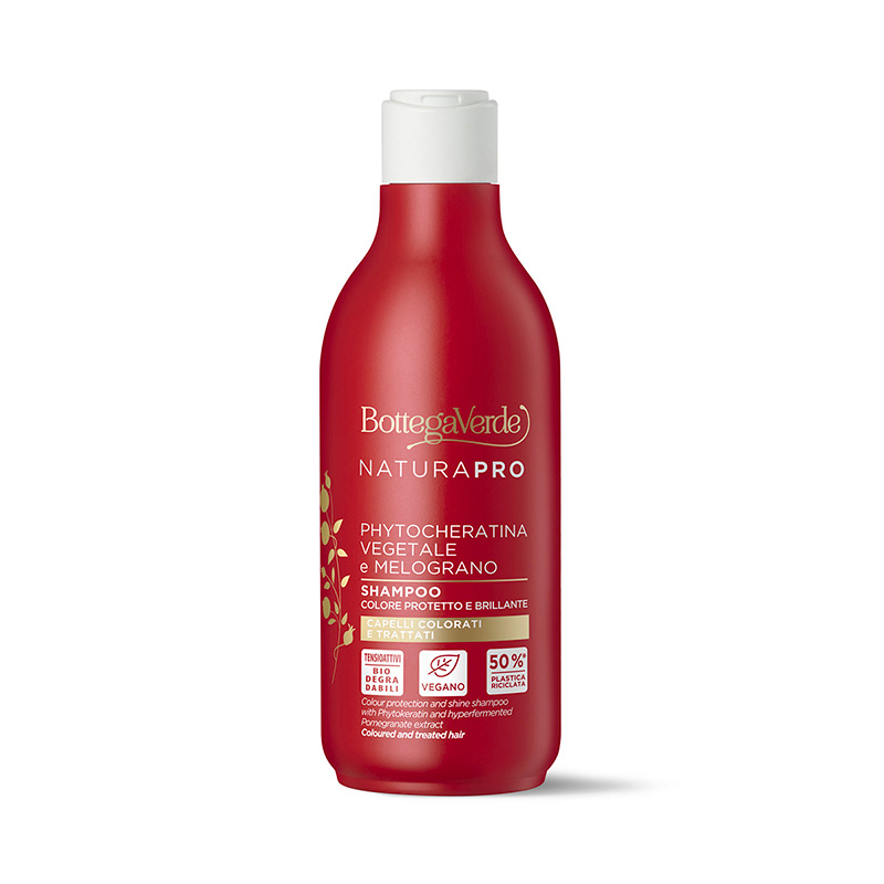 Image of Bottega Verde Phytocheratina vegetale e Iperfermentato di Melograno - Shampoo - Colore protetto e brillante - capelli colorati e trattati013